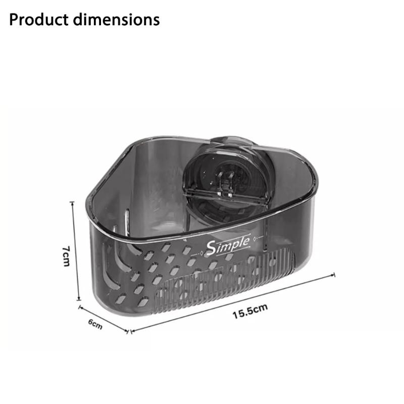 Suction Cup Corners Sink Organizers With Drainage Holes ABS Kitchen Bathroom Storage Shelf Easy Installation