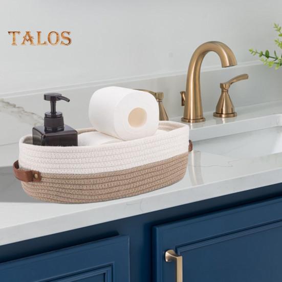 Woven Storage Basket with Handles Large Capacity Strong Load-bearing Multipurpose Toys Rectangular Decorative Basket