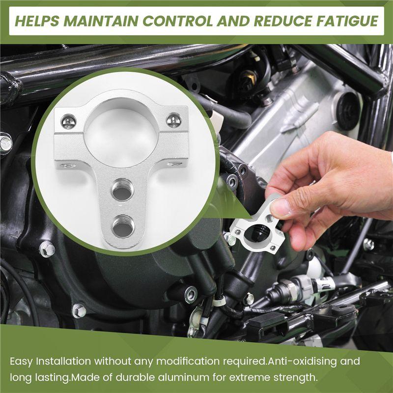 Durable-27Mm Aluminum Steering Damper Fork Frame Mounting Clamp Bracket Foot Fixer For Motorcycle Bike Modification Silver