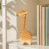 Cute Giraffe Decor for Nursery Wooden Figurine, Cartoon Ornament, Minimalist Animal Hand Painted Crafts Statue, Hand-Painted Desk Shelf Kids