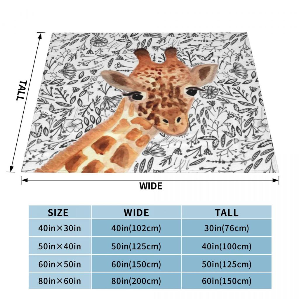 Watercolor Giraffe Personalized Gift An Ultra-Soft Micro Fleece Blanket