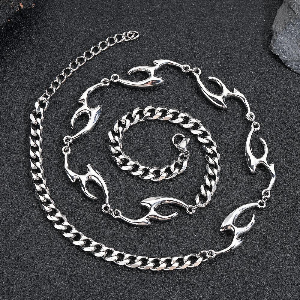 Irregular Shaped Titanium Steel Texture Necklace Street Hong Kong Style Hip Hop Trend Unisex Niche High-end Collarbone Choker