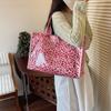 Borsa a Spalla con Stampa Leopardo Trasparente Grande Capacità da Pendolare Borsa Tote da Donna