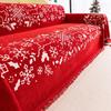  Christmas-Themed Sofa Cover All-Season Universal Full Cover Sofa Cover Red Festive Multifunctional Sofa Towel Cushion Cloth