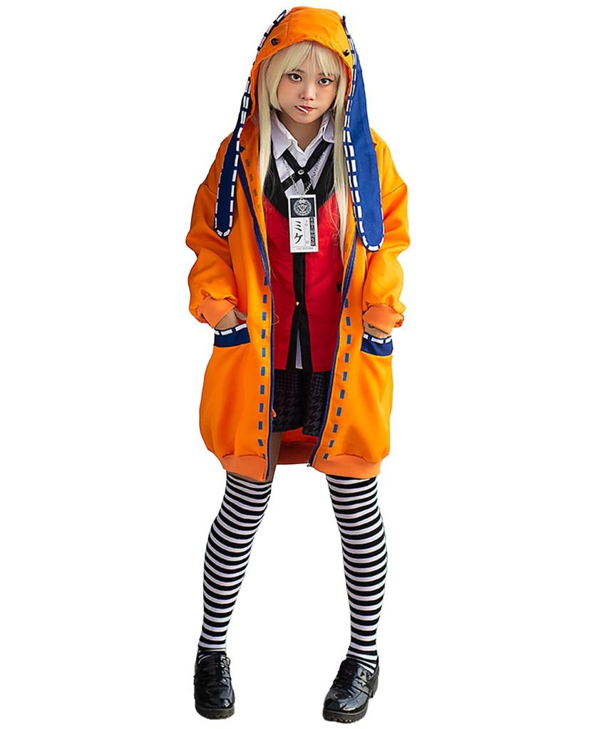 Kakegurui Yomitsuki Luna Cosplay Hoodie Uniform set with wig [milky time] 8-piece