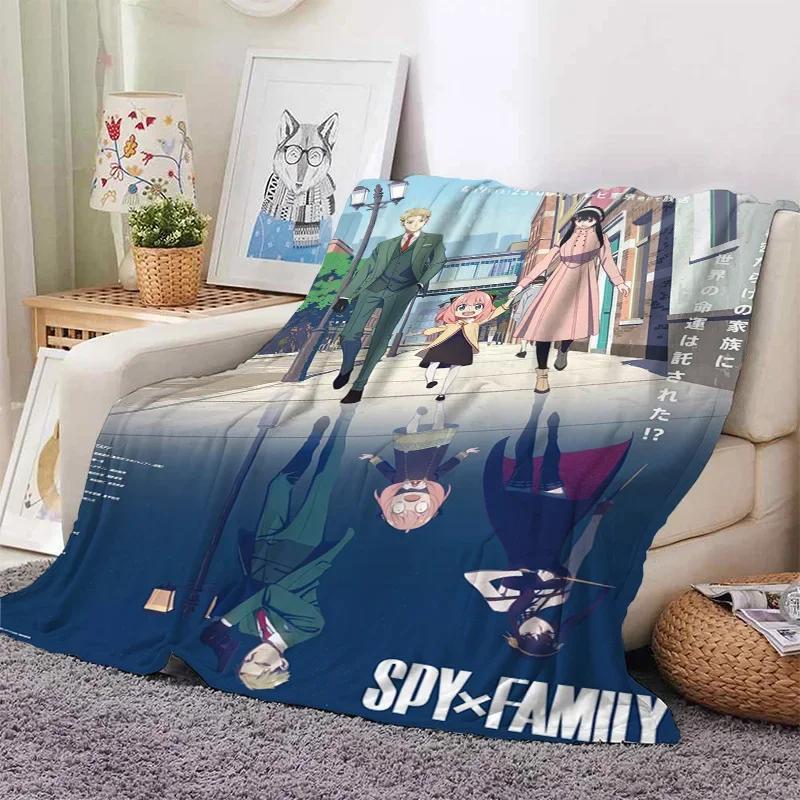 3D Print Anime Spy Family Blanket Soft Sofa Cover Throw Anya Blanket Fleece Tapestry Warm Bed Blankets for Bedroom Couch