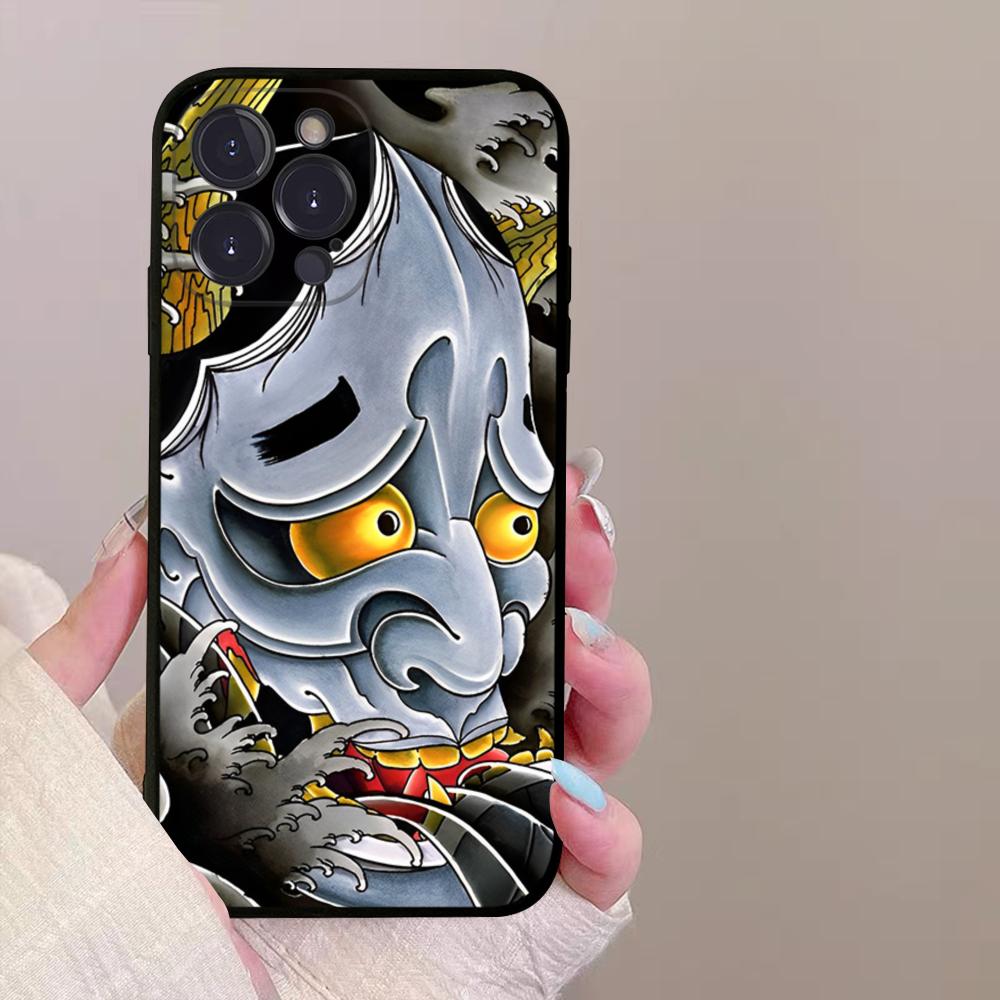

Samurai Oni Mask Phone Case for iPhone 15 8 7 6 6S Plus X SE 2020 XR XS 14 11 12 13 Mini Pro Max Mobile Case iPhone 7 or 8