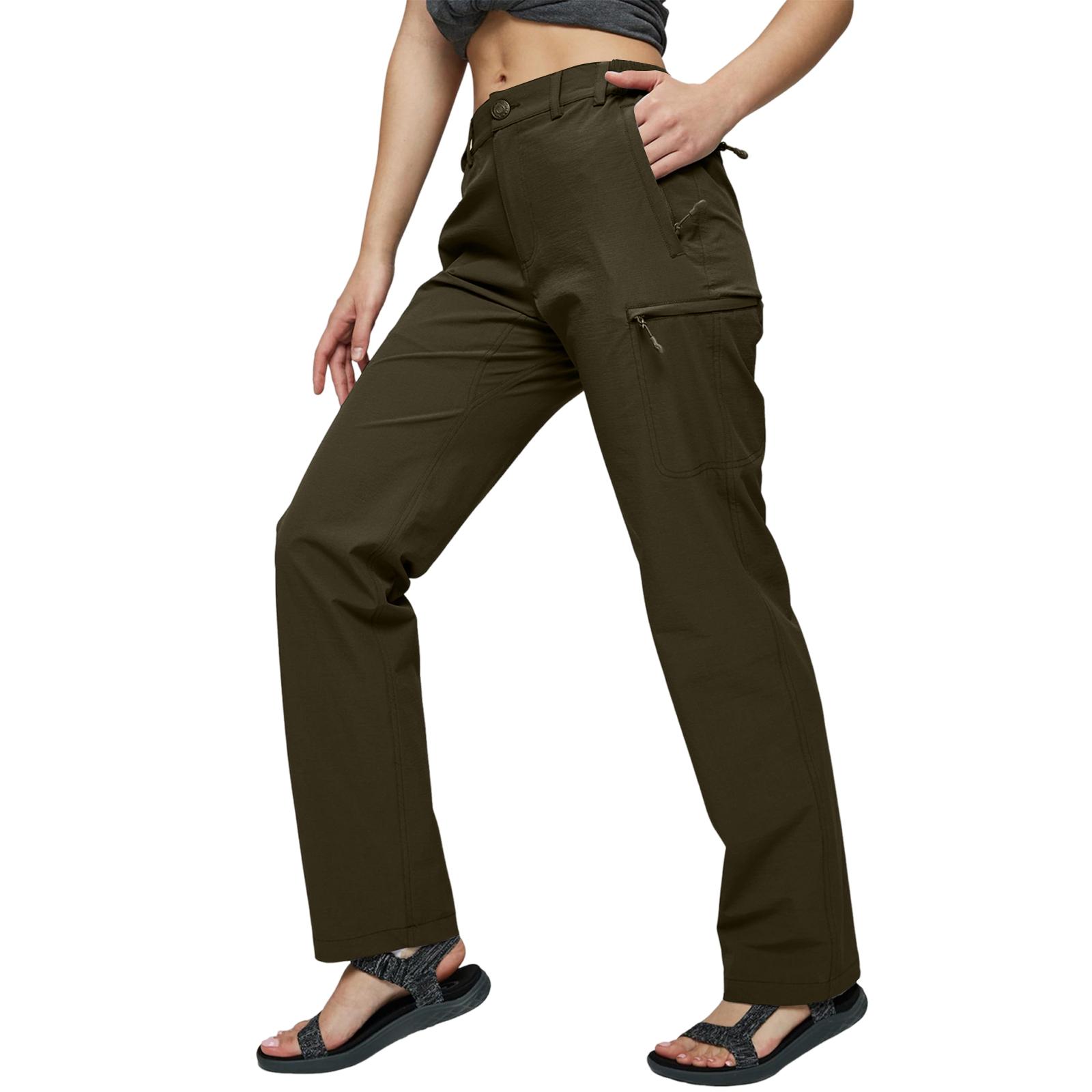 

Women s Quick-Dry Lightweight Cargo Hiking Pants With 6 Pockets, Stretchy And Water-Resistant L армия зеленый
