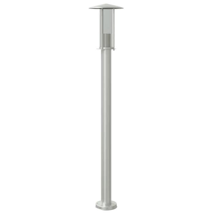 VidaXL Lampadaire d'extérieur argenté 100 cm acier inoxydable, éclairage au sol d'extérieur, éclairage au sol de jardin, 4006351