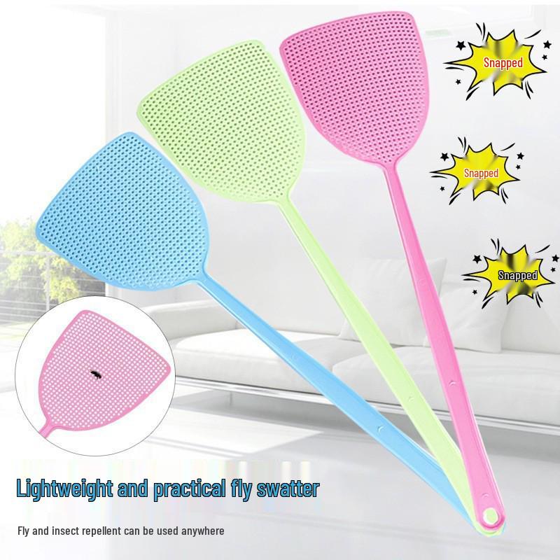 Durable Thickened Mesh Fly Swatter with Extended Handle for Summer