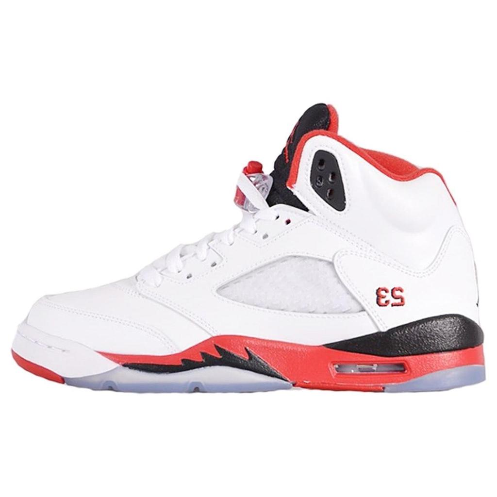 Air Jordan 5 Retro Grade School 'Fire Red' 2013 (Unisex) White / Fire Red / Black Kids' Basketball Shoes 440888 120
