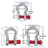 3Ton Working Load Shackle Hitch Receiver Heavy Duty Tow Shackles  Rigging Applications