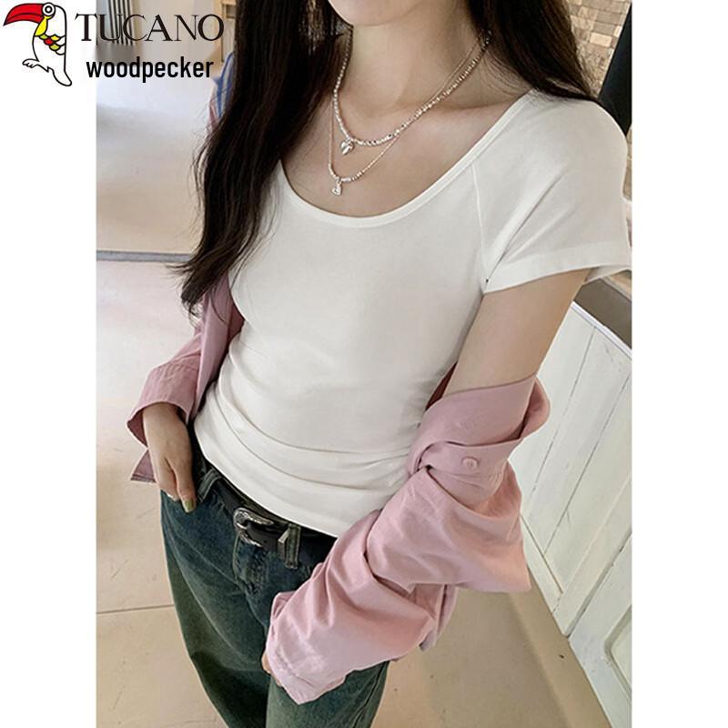 Woodpecker Women's Slim Fit U-Neck Short Sleeve T-Shirt
