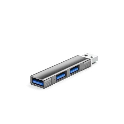 Hub USB 3.0 à 3 ports en alliage d'aluminium Compact Portable Hub USB en ligne Adaptateur Station de données
