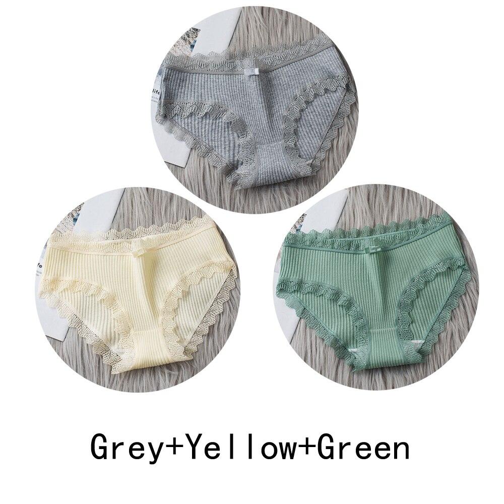 3PCS/lot Cotton Panties Women Comfortable Underwears Sexy Middle-Waisted Underpants Female Lingerie Big Size Ladies Briefs