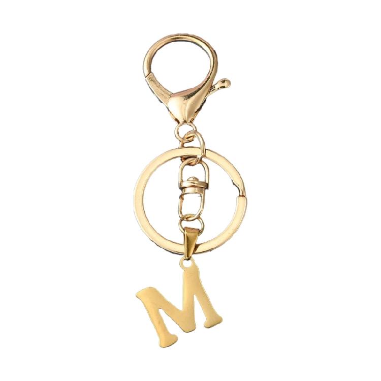 Elegant Keychain Letter Shape Stylish Key Holder Unique Key Ornament Stainless Steel Texture Perfect for Party and Daily