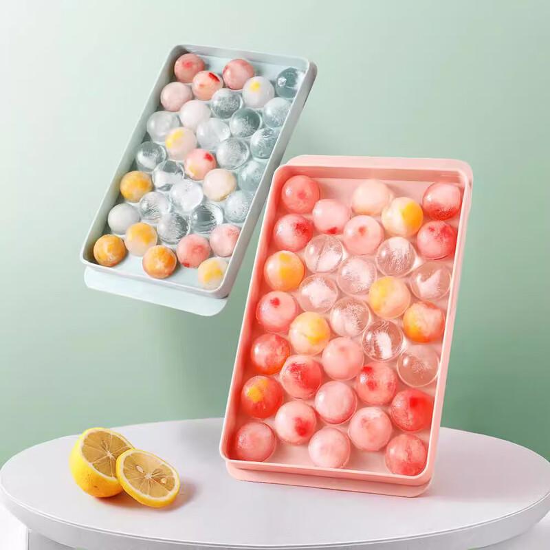 

Luzhiyuan 33-Grid Round Ice Cube Tray with Lid