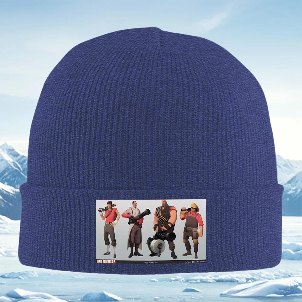 Four Team Fortress Characters Posing Unisex Women Unisex Knitted Hat Beanie Pullover Cap Winter Thermal Warm Christmas Outdo