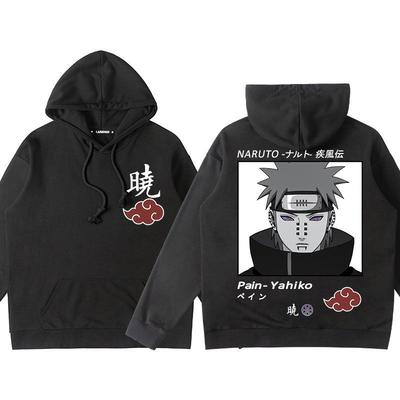 Naruto Anime Co-branded Hoodie Men Autumn with Hood Plus Velvet All-match Hong Kong Style Ins Trendy Naruto Sasuke Jacket