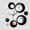 Explosive Circle Two-color Combination Acrylic Mirror Wall Sticker Wall Clock Mute Diy Decoration Wall Clock 3d