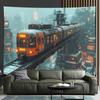 Urban HighSpeed Rail Theme Digital Printing Polyester Wall Hanging Tapestry Decorative Living Bedrooms Office Background Gift