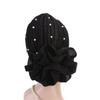 Elegant Hair Loss Hijab Cap Pearls Turban Cap Muslim Hat Big Flower Women Cancer Chemo Cap