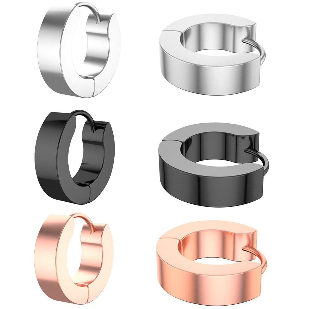 

2 шт. классические гипоаллергенные серьги-клипсы из нержавеющей стали для мужчин и женщин винтажные изогнутые двусторонние серьги-гвоздики для пирсинга Style 6 чёрный