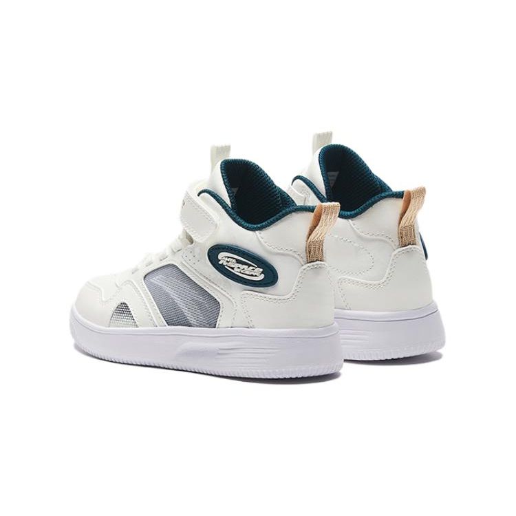 Anta Comfortable Versatile Non-Slip High-Top Kids Skate Shoes Kids Sneakers Black White A312339982-1