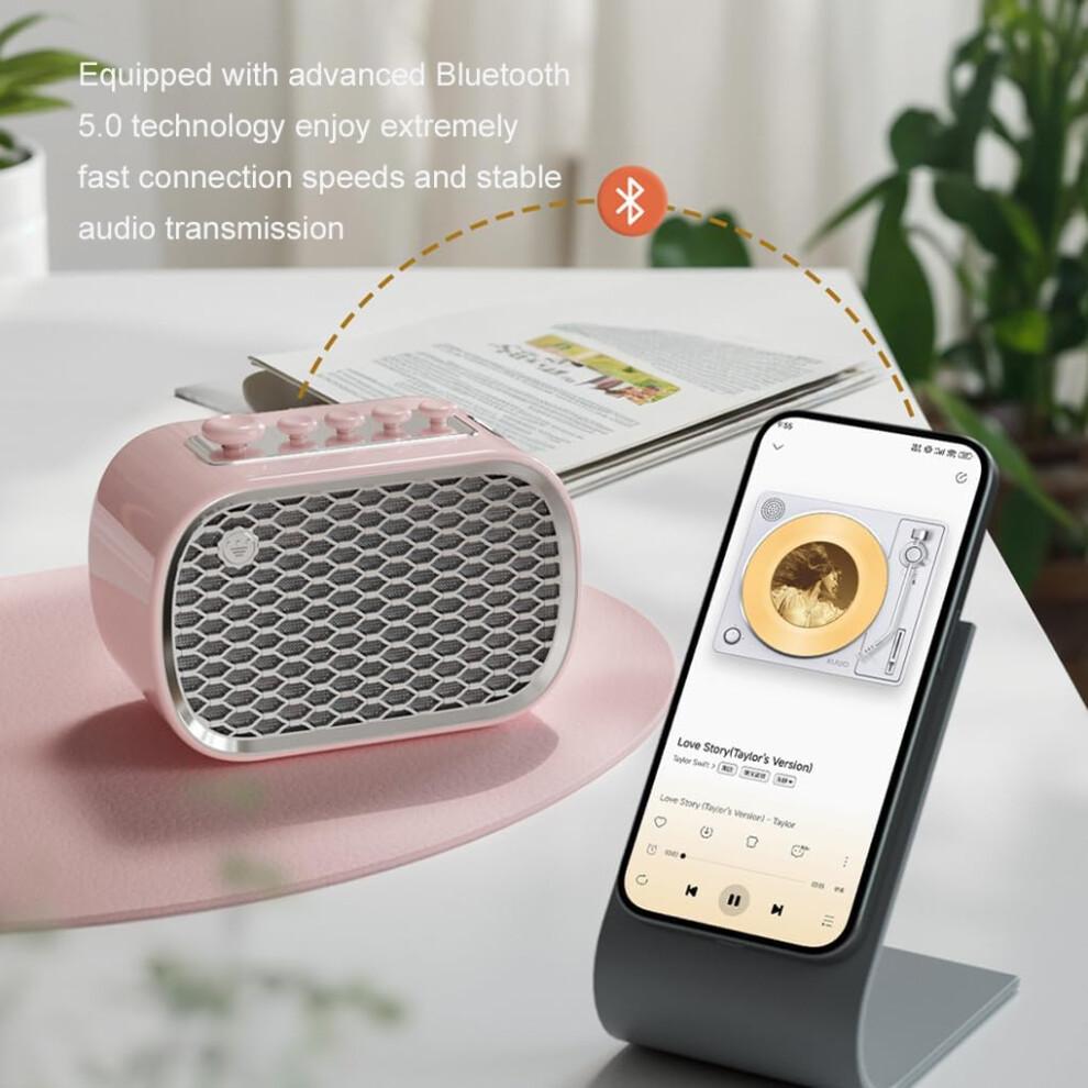 Bluetooth Speaker with High Volume, Wireless AUX Support for Baby Sleep, Natural Sounds, ABS Material, FM, TF Card, Light Blue