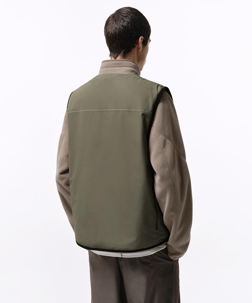Musinsa Standard [City Leisure] Stitch V-Neck Padded Vest [Light Khaki]