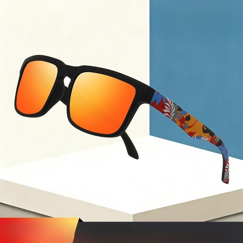 High Quality Men Square Sunglasses Colors Sports Polarized Sun Glasses Reflective Coating Mirrored Lens
