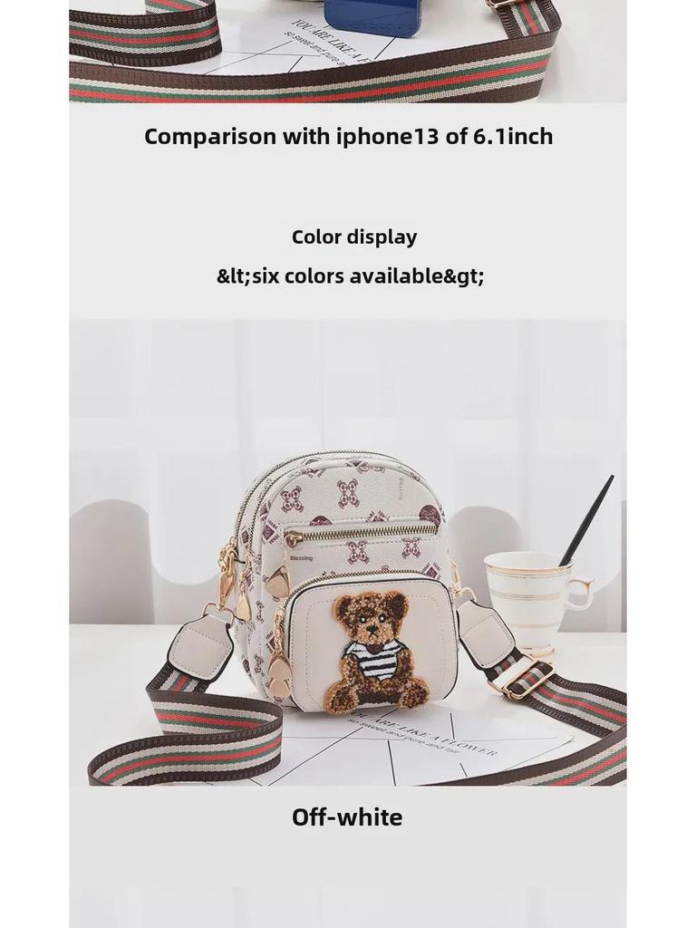 Sac à bandoulière mini mode femme 2022 en cuir souple multicouche - Petit porte-monnaie rond pour téléphone