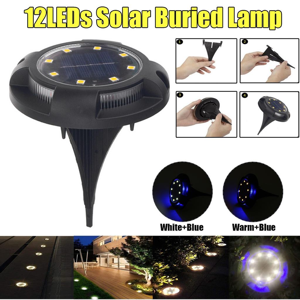 LED Coloful Lighting Solar Power Buried Light Floor Decking Outdoor Garden Lawn Path Lamp