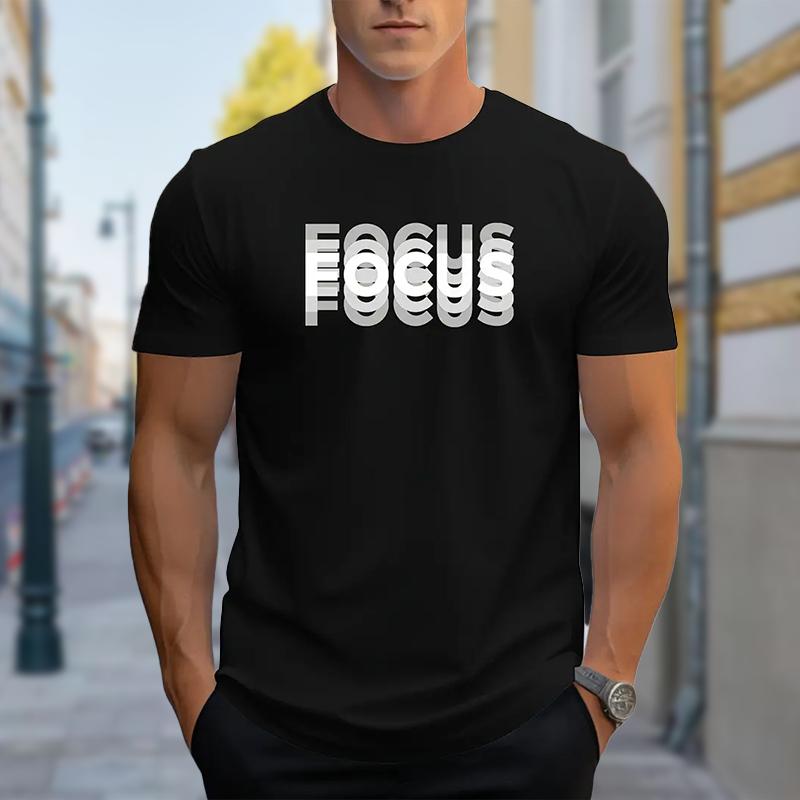 New Summer Men's Fashion T-shirt Personality Focus Printed Men's T-shirt Top