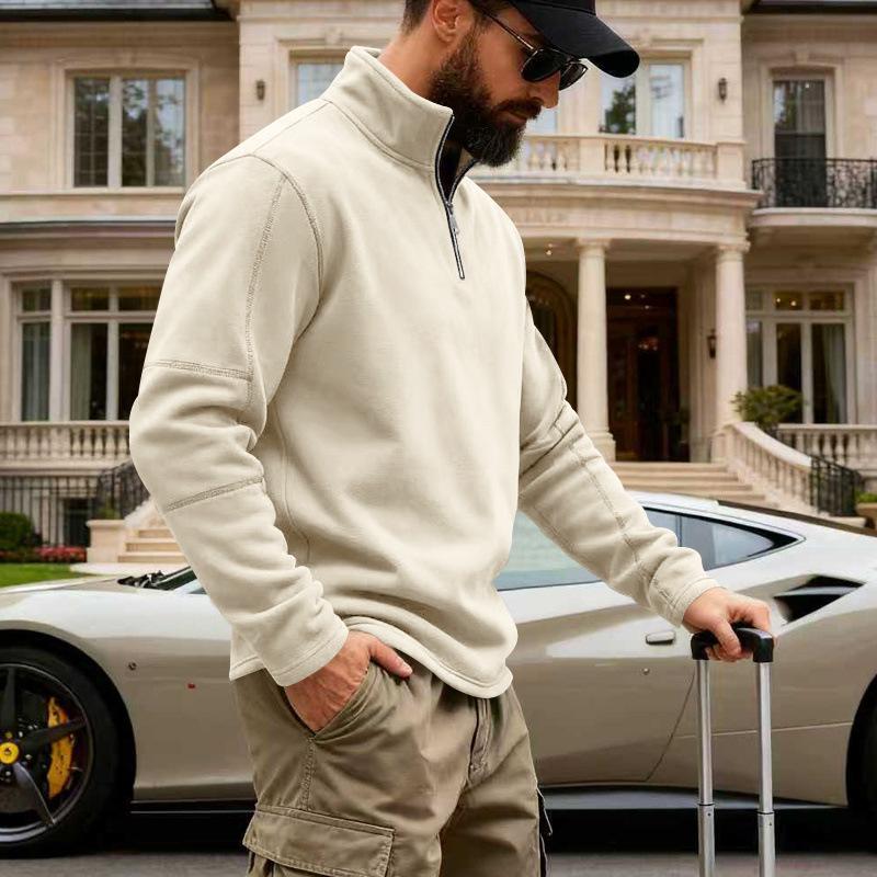 2026 New Autumn and Winter Loose Stand Collar Sports Sweatshirt S абрикосовый