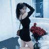 Spicy Girl One-Shoulder Dress: 2026 Spring/Autumn Slim-Fit Sexy Hip-Hugging Skirt
