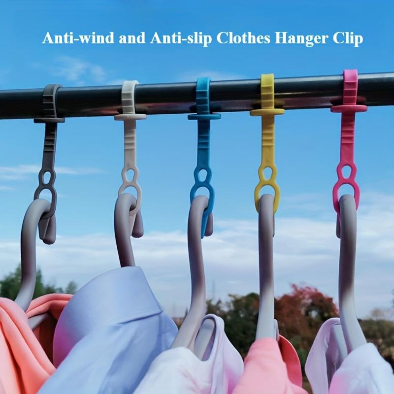 10pcs Windproof Clothes Hanger Clips - Non-Slip, Thick Plastic Hooks for Secure Drying,Laundry Clips, Suitable for Laundry Room
