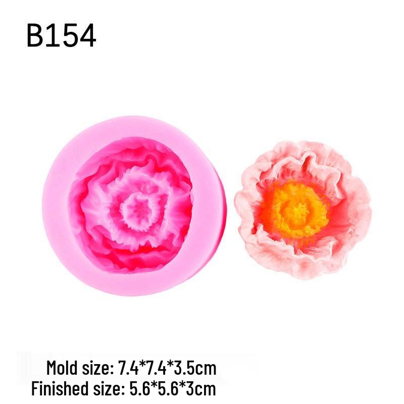 3D Hibiscus Rose Peony Flower Silicone Mold for Cake, Soap, Resin, Plaster Ornaments