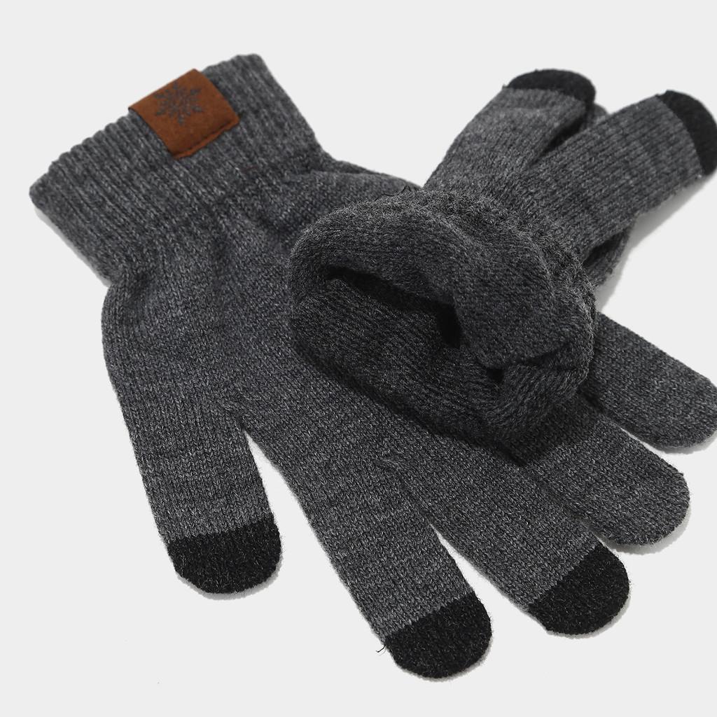 Snowflake Pattern Wool Hat Scarf Gloves Bundle For Cold Weather Fashion