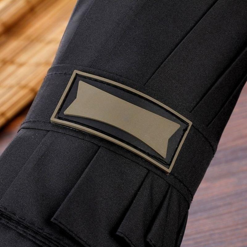 Ten-bone Wooden Handle with Gold Bottom Reinforcement Personality Double Layer Wind-resistant Three Foldable Business Umbrella