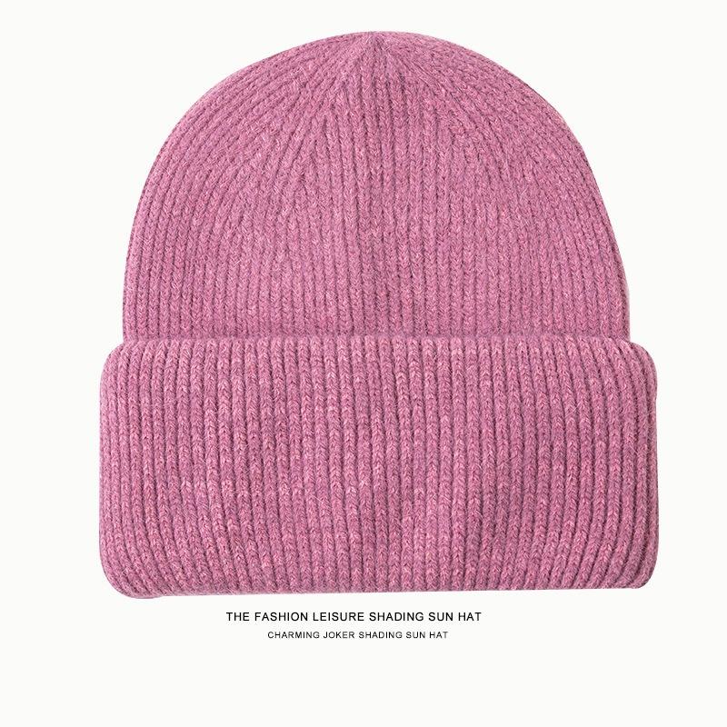 Rabbit Fur Knitted Hat, Big Head Circumference Hat, Small Face, Warm and Cold-proof, Versatile Pullover, Ear Protection, Women's Wool Knitted Hat