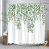 Watercolour Botanical Floral Leaf Shower Curtain Polyester Fabric Washable Home Bathroom Curtains Bathroom Decoration With Hooks