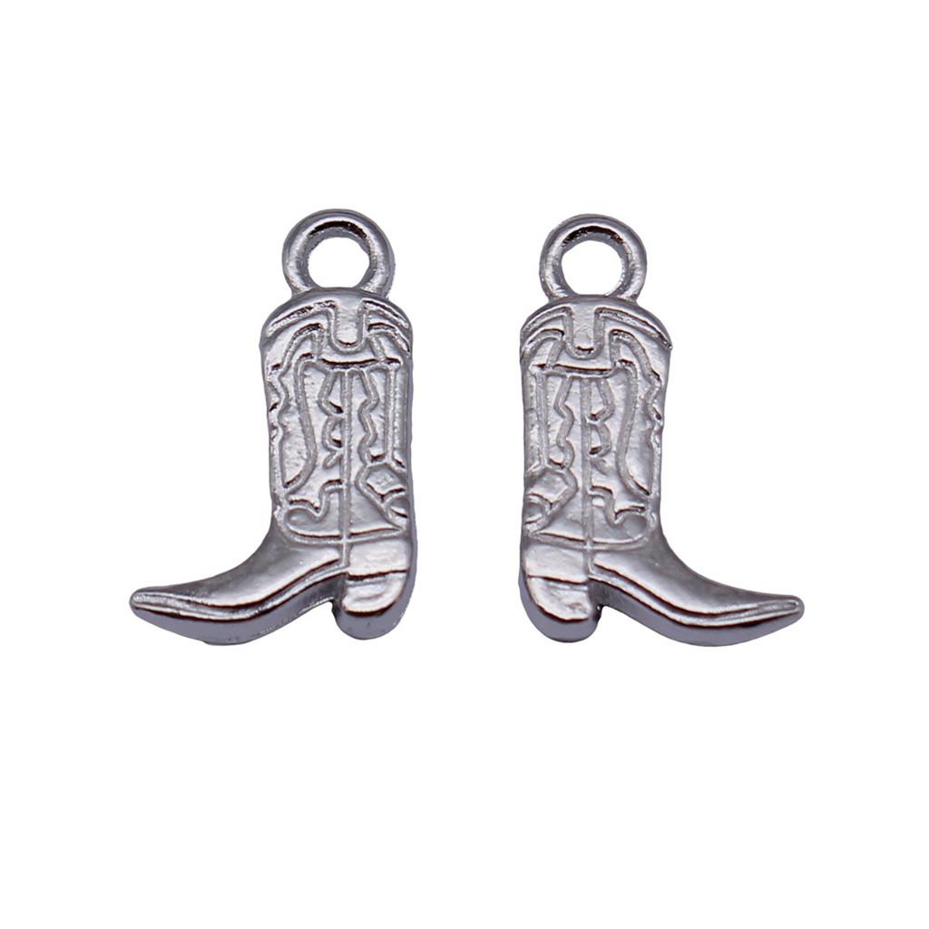 Cowboy Boot Charms Multi Color Alloy Pendants For Western Themed DIY Jewelry