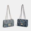 Rag Denim Bag Women's New Fashion Diamond Square Bag Commuter Messenger Chain Bag