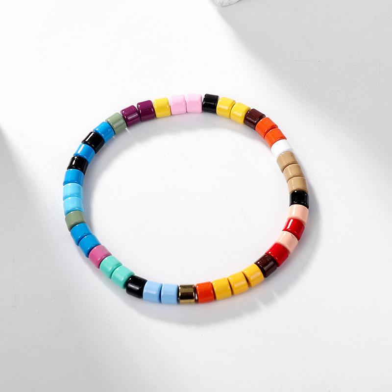Bohemian Enamel Rainbow Beaded Candy Bracelet
