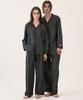 [Dossy] Silk-Fit Modern Black Long-Sleeve Couple Pajama Set [2PACK] [Shipped from Korea] 100% Authentic