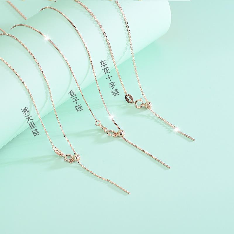 

Регулируемое ожерелье-ключица из серебра 925 пробы своими руками с цепочкой из бусин Starry sky chain розового золота