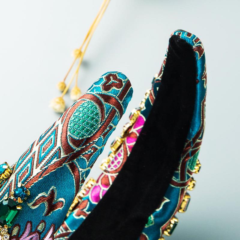 Frauen Hairhoop Barock Land schwere Arbeit voller Bohrer verdickt Schwamm Stickerei breite Seite Ball Haar-Accessoires