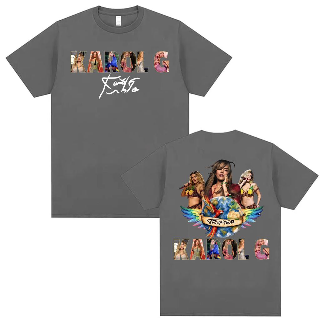 Karol G Tropicoqueta Tour 2026 Concert T Shirt Unisex Women Harajuku Trend High Street Tee Shirt Casual Cotton Short Sleeve Tshirt