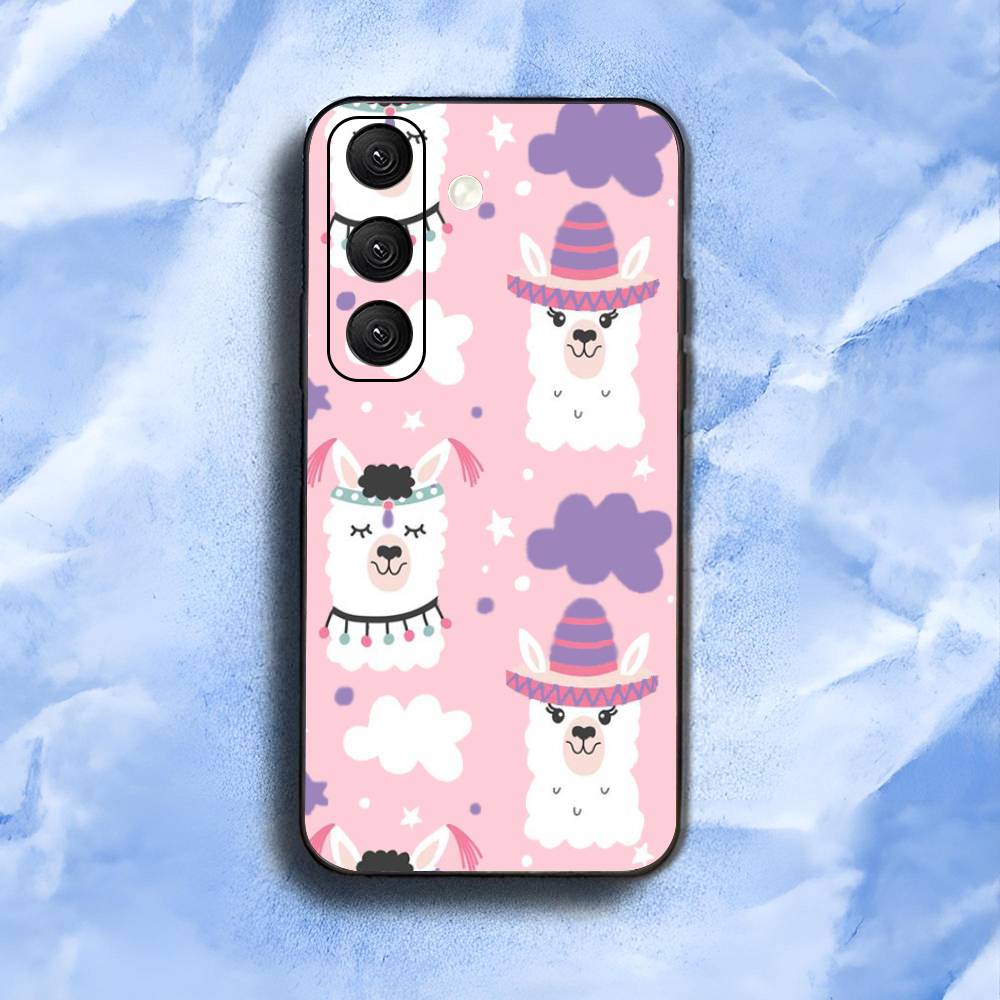 Lama Llama Alpacas Animal For Samsung Galaxy S25 S24 S23 Ultra S22 S21 Plus S20 Black Soft Silicone Protective Case